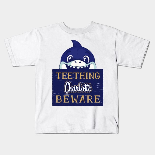 Charlotte - Funny Kids Shark - Personalized Gift Idea - Bambini Kids T-Shirt by Bambini